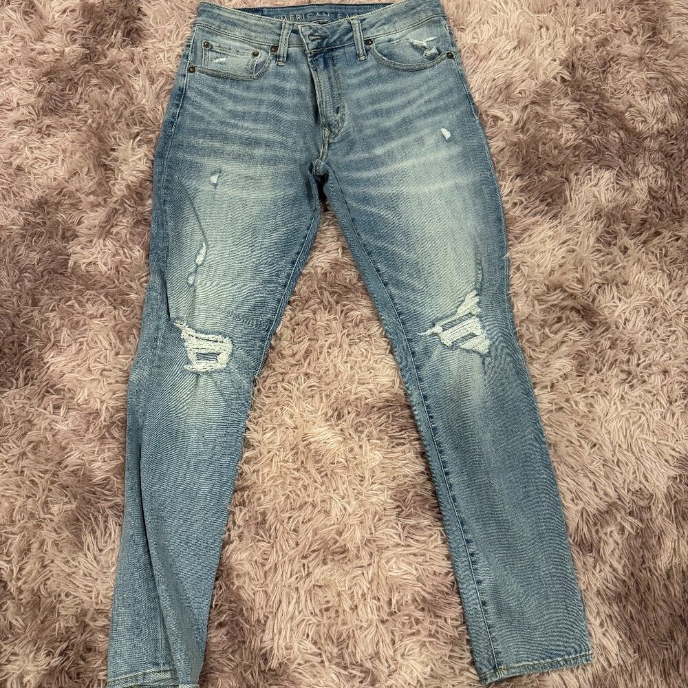 American Eagle Distressed Slim Taper Jeans (Mens, Size 30x30)